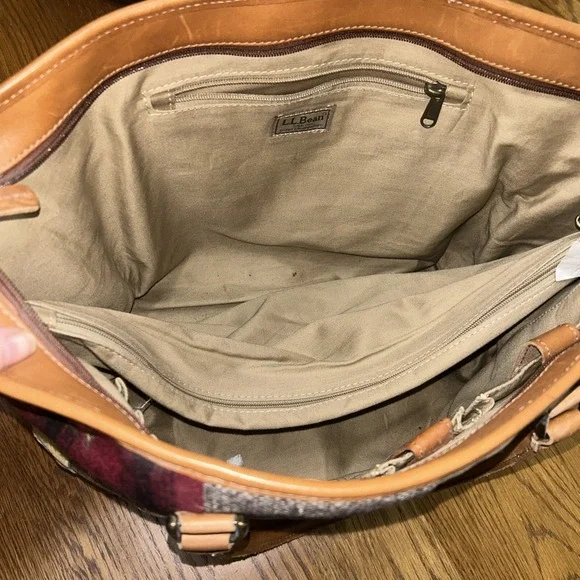 Vintage 90s LL Bean Boat & Tote Bag - Rare HTF Patchwork, Embroidered, Leather - Picture 14 of 15